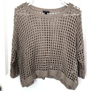 Express Gold Metallic Open Stitch Sweater/Size Medium